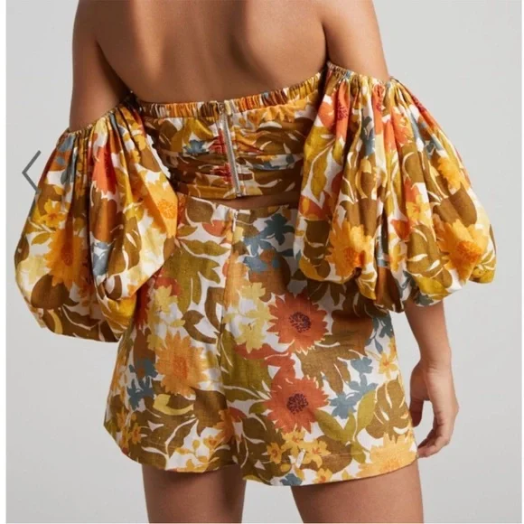 Amalie The Label Showpo Floral Off-Shoulder Blouse size 12 Ariesey - Picture 6 of 16